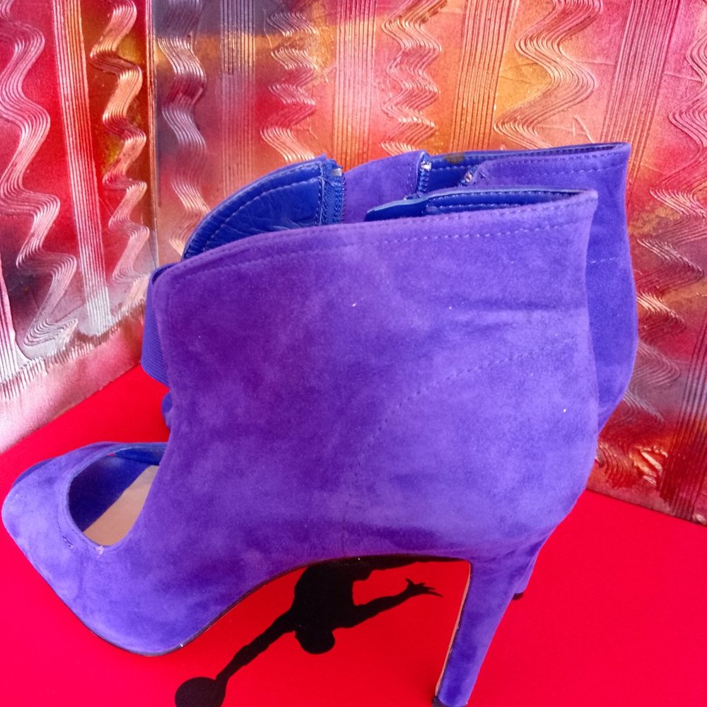 GIANNI BINI Women Ankle Booties, Blue suede, 9.5 US - Picture 5 of 12